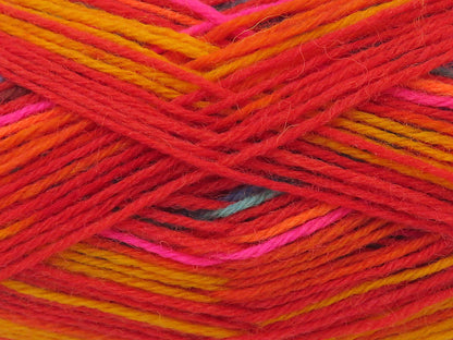 Sock Varicolor Red, Gold, Pink, Green, Turquoise, Blue fnt2-82721