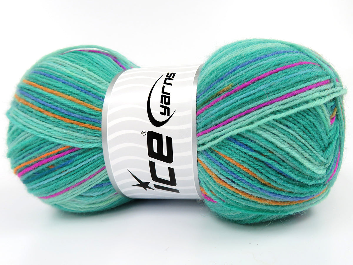Sock Varicolor Green Shades, Blue, Orange, Pink fnt2-82722