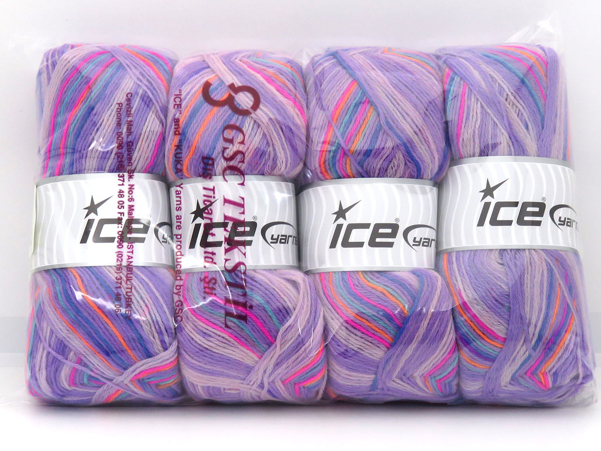 Sock Varicolor Lilac Shades, Orange, Pink, Blue, Turquoise fnt2-82724