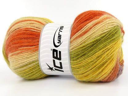 Angora Batik Gold, Green, Orange, Purple, Yellow, Beige, Cream fnt2-82762