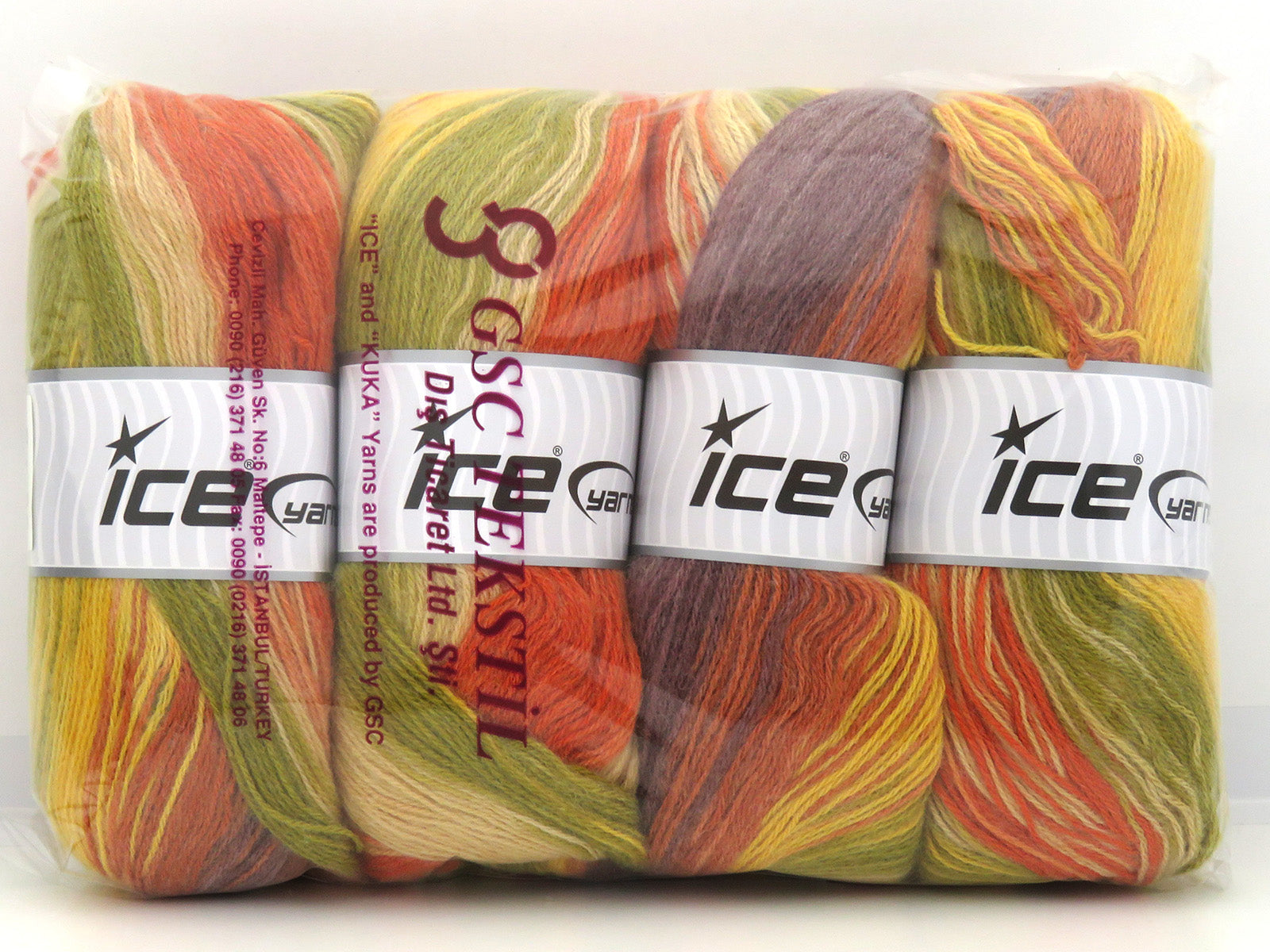 Angora Batik Gold, Green, Orange, Purple, Yellow, Beige, Cream fnt2-82762