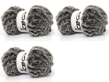 Bunny Fur Dark Grey, White Sku:fnt2-82970