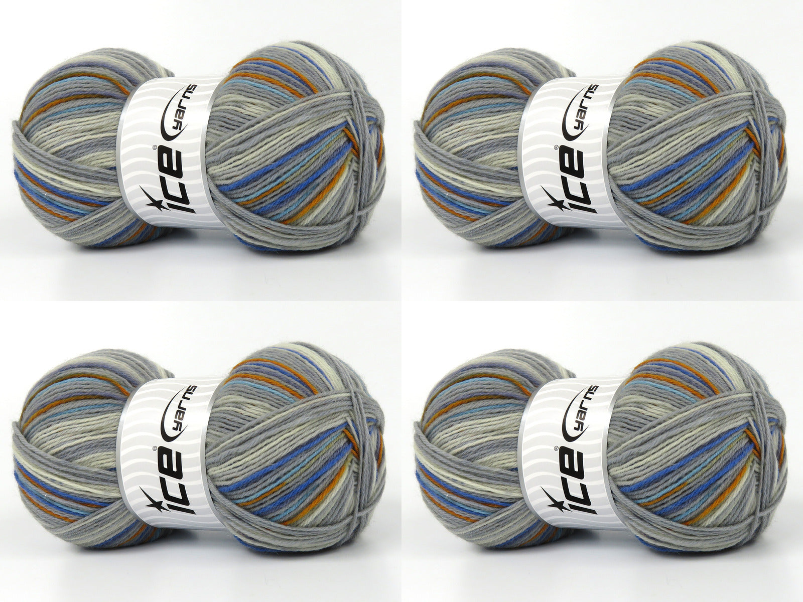 Sock Varicolor Grey Shades, Blue Shades, Gold fnt2-83151