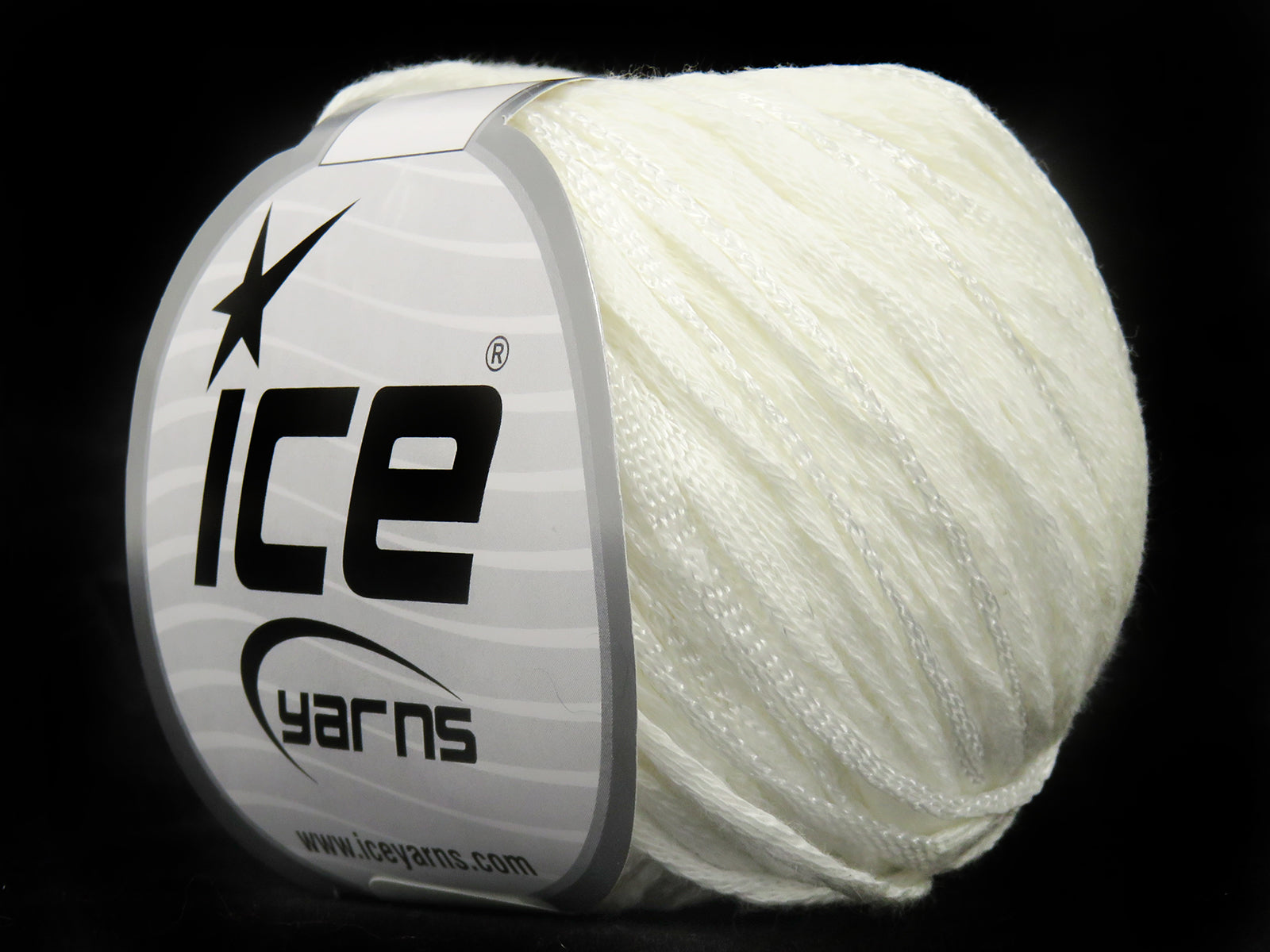 White Ice Yarns Summertime yarn ball with its branded paper band