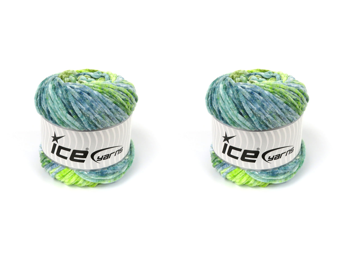Chenille Splash Blue Shades, Green Shades fnt2-83258