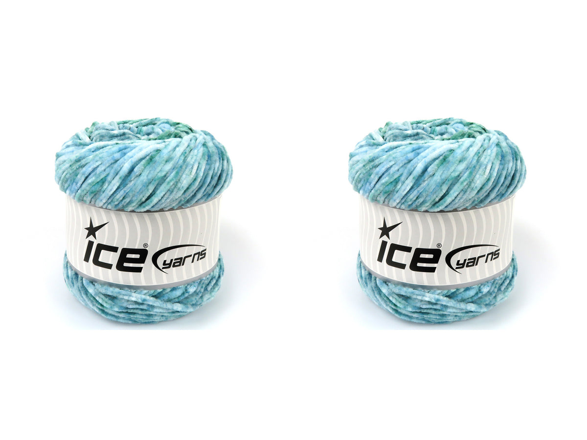 Chenille Splash Green Shades, Blue Shades fnt2-83259