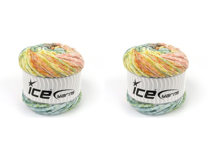 Chenille Splash Green Shades, Salmon Shades, Yellow Shades fnt2-83260