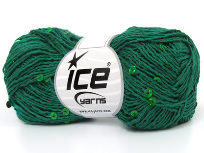 Natural Cotton Light Paillette Dark Green fnt2-83350