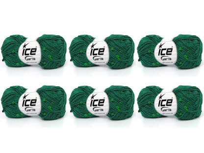 Natural Cotton Light Paillette Dark Green fnt2-83350