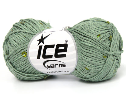Natural Cotton Light Paillette Water Green fnt2-83370