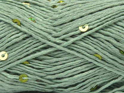 Natural Cotton Light Paillette Water Green fnt2-83370
