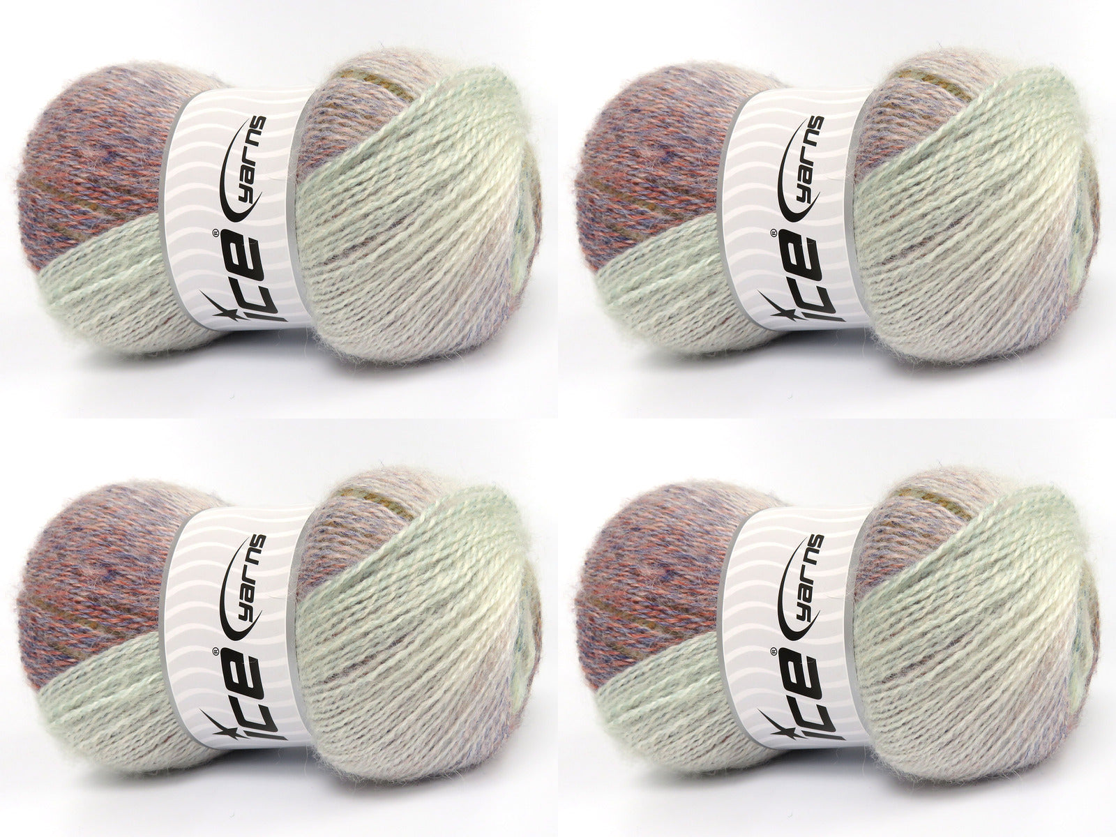 Mohair Pastel Blue, Salmon, Green Shades, Cream fnt2-83492