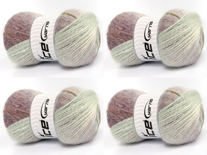 Mohair Pastel Blue, Salmon, Green Shades, Cream fnt2-83492