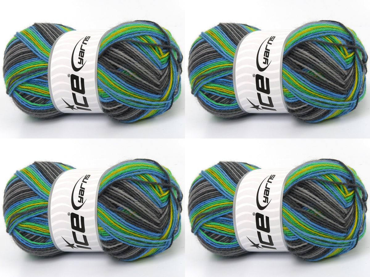 Smart Sock Green, Yellow, Blue, Grey Shades fnt2-83529