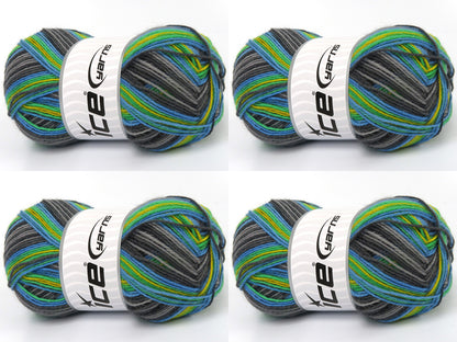 Smart Sock Green, Yellow, Blue, Grey Shades fnt2-83529