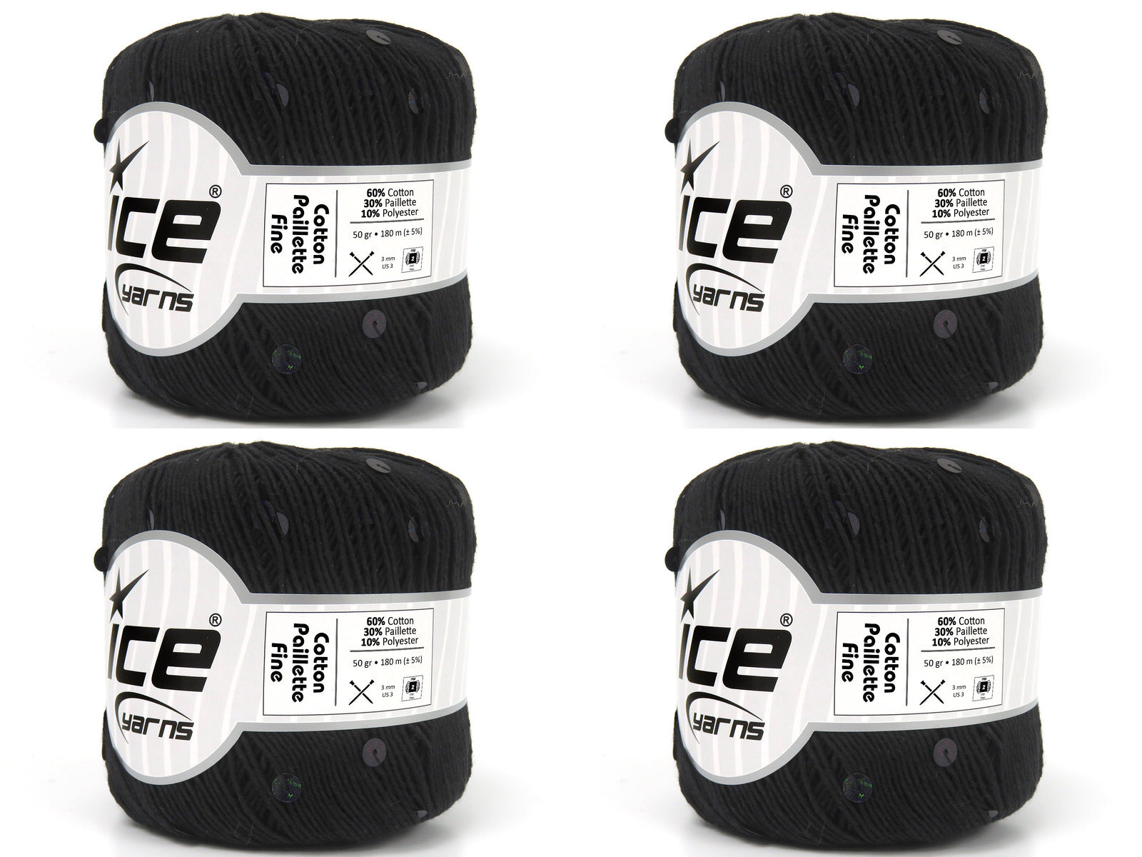 Cotton Paillette Fine Black  fnt2-83769