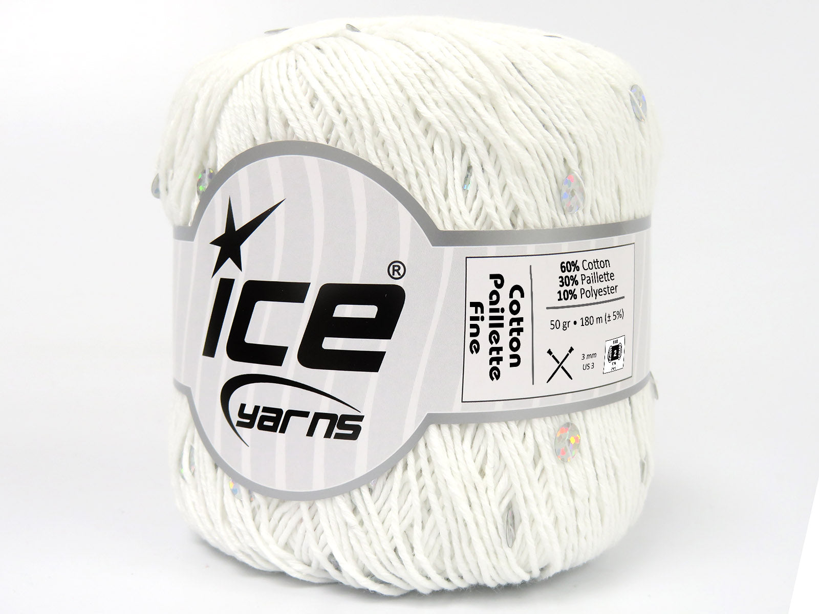 Cotton Paillette Fine White  fnt2-83772