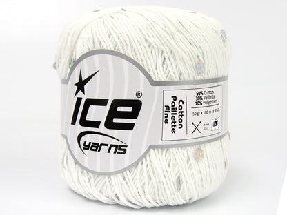 Cotton Paillette Fine White  fnt2-83772