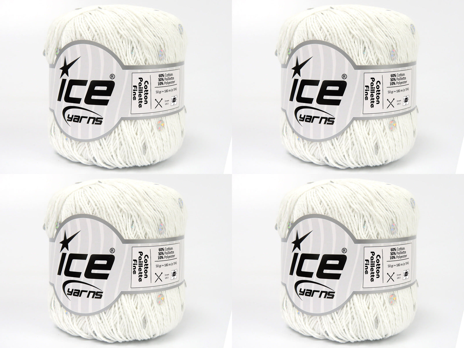 Cotton Paillette Fine White  fnt2-83772