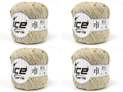 Cotton Paillette Fine Light Camel  fnt2-83774