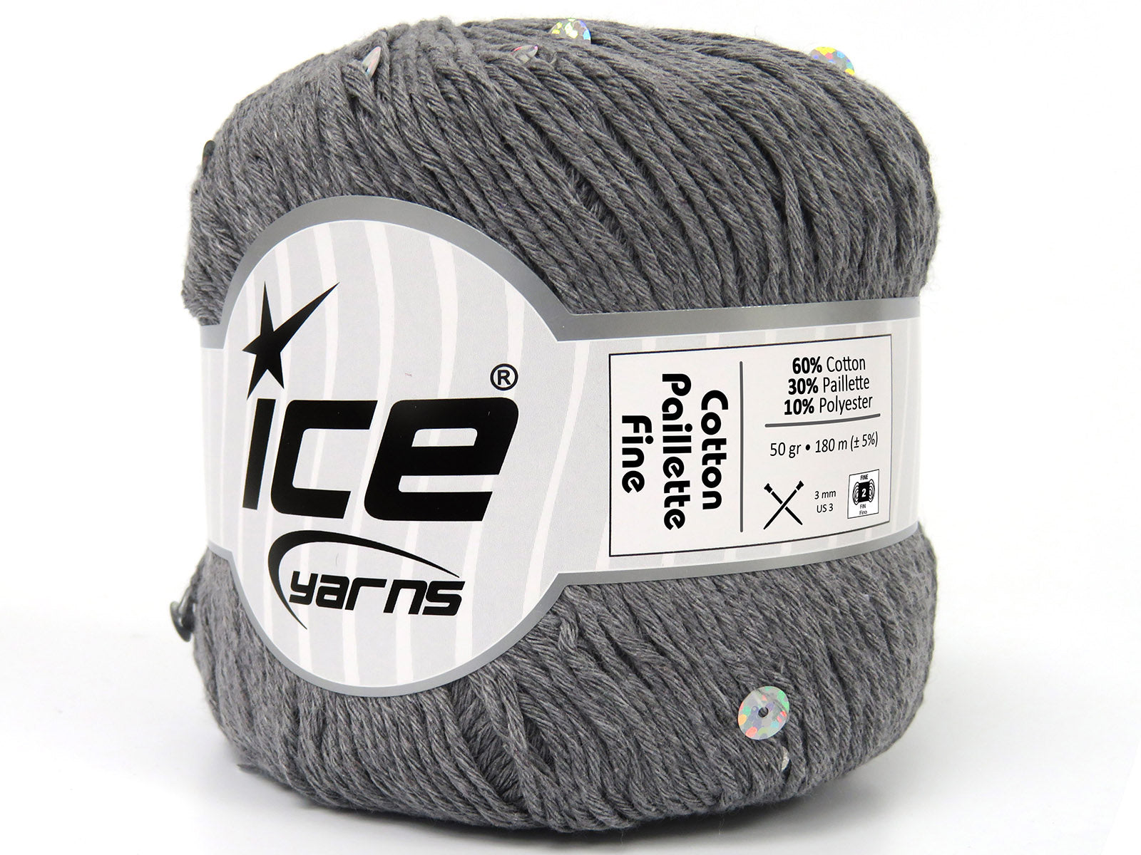 Cotton Paillette Fine Light Grey  fnt2-83777
