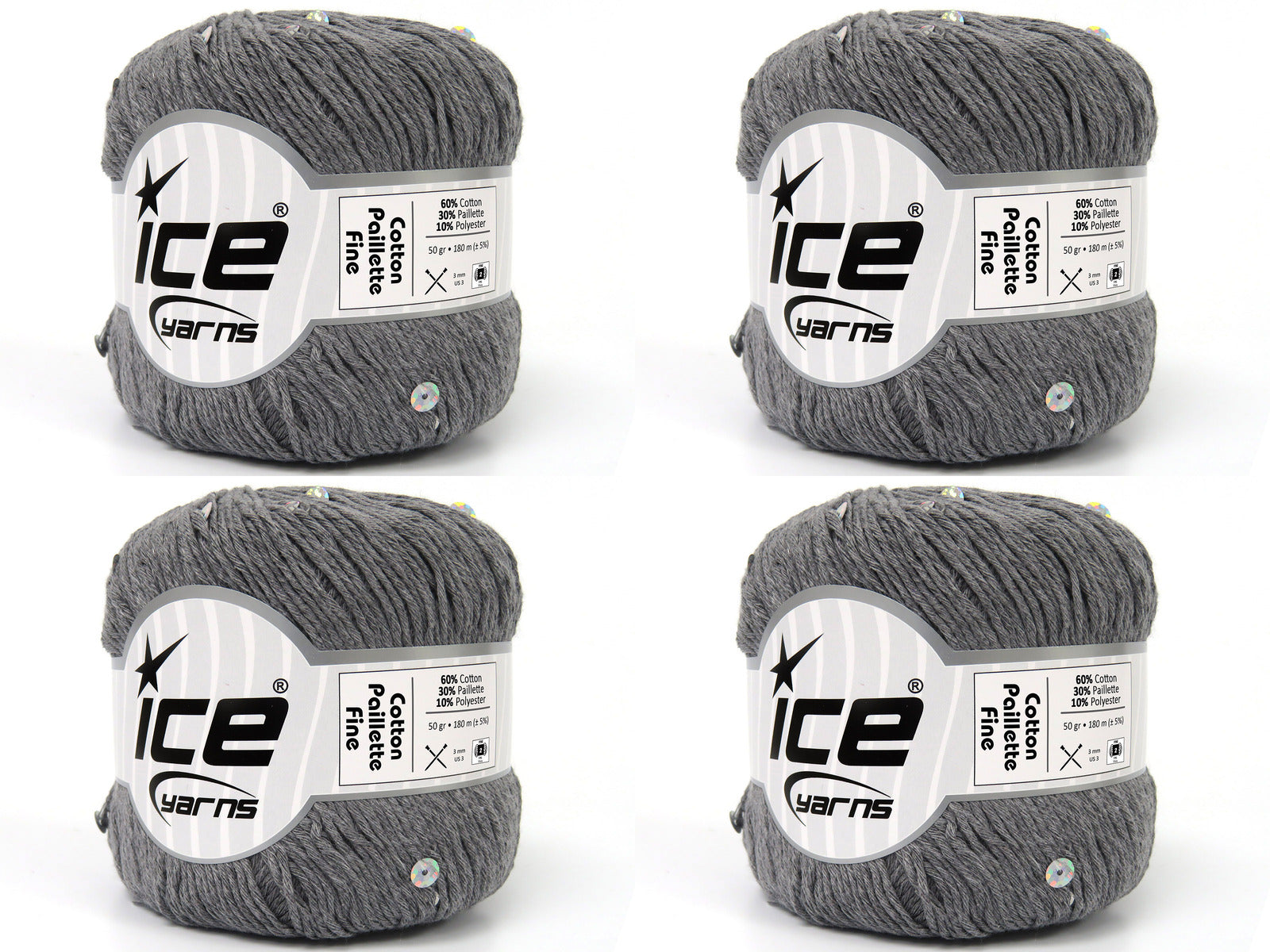 Cotton Paillette Fine Light Grey  fnt2-83777