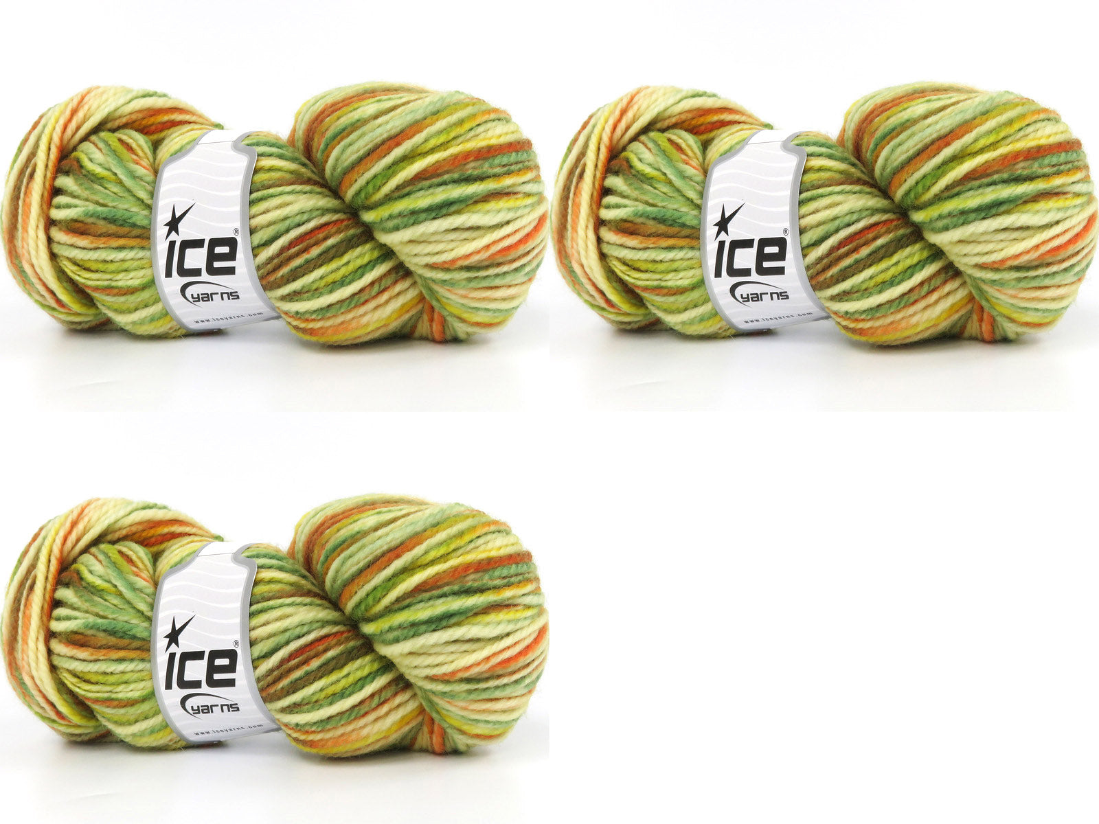 Organic Wool Bulky Hand Paint Green Shades, Gold Shades fnt2-83842