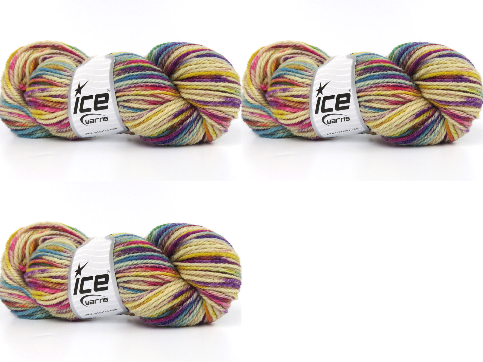 Organic Wool Bulky Hand Paint Rainbow fnt2-83843