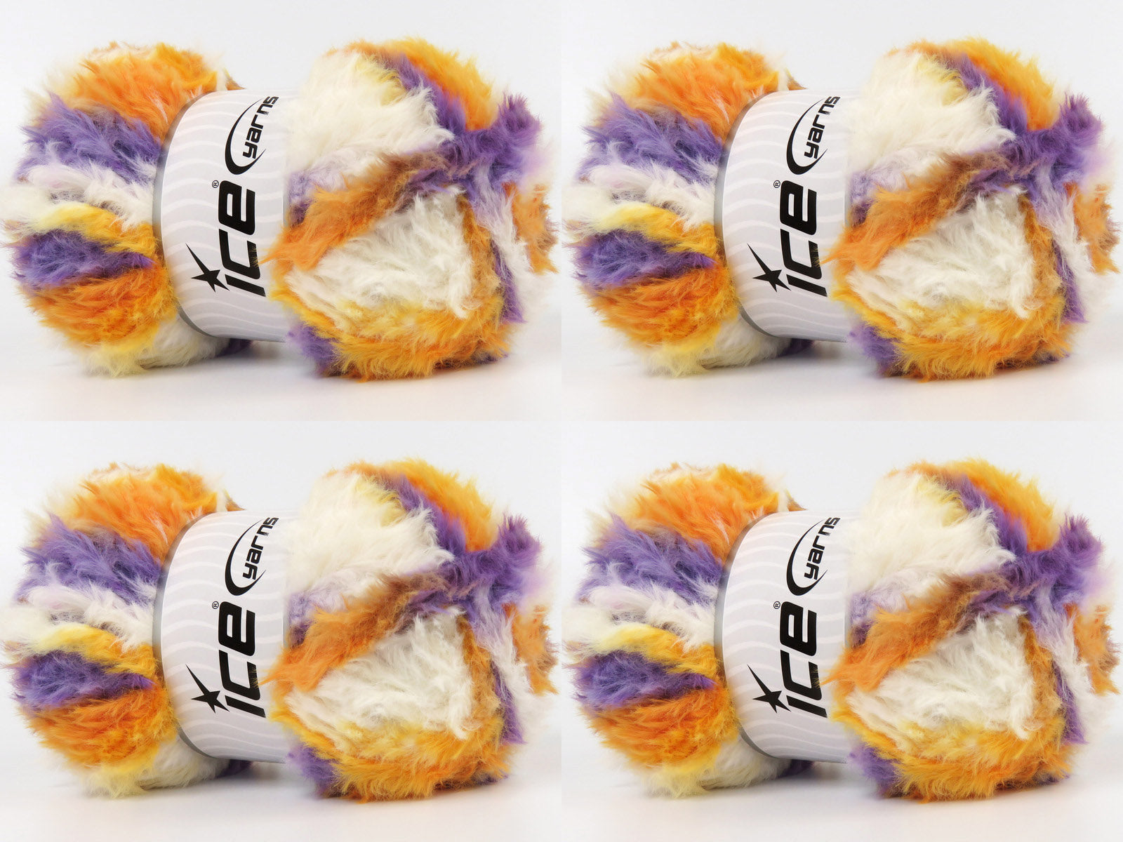 Bunny Fur Multicolor Purple, Orange, White fnt2-83861