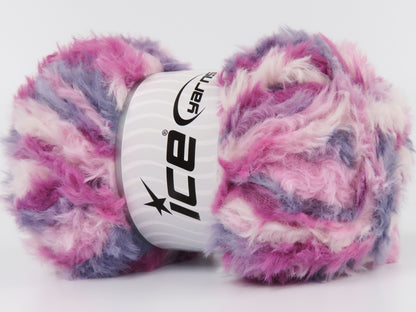 Bunny Fur Multicolor Greyish Lilac, Pink Shades, White fnt2-83862