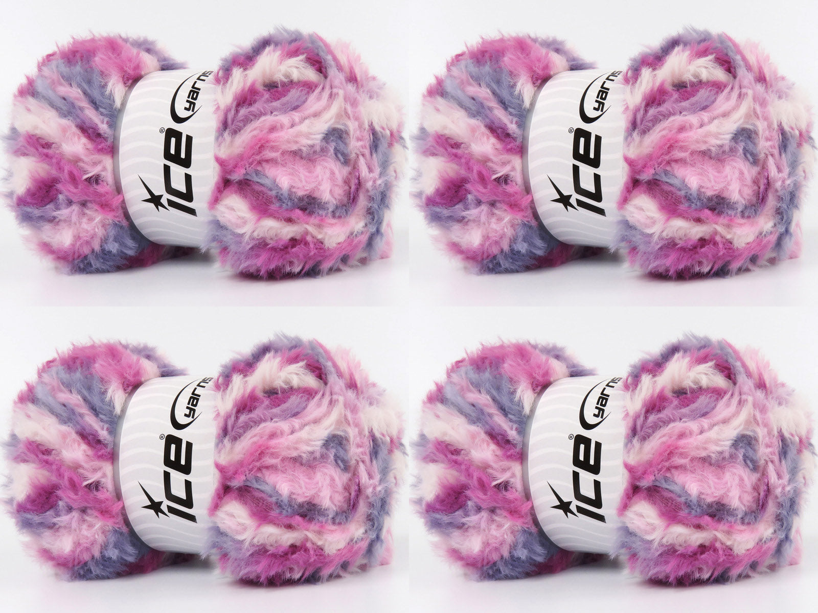 Bunny Fur Multicolor Greyish Lilac, Pink Shades, White fnt2-83862