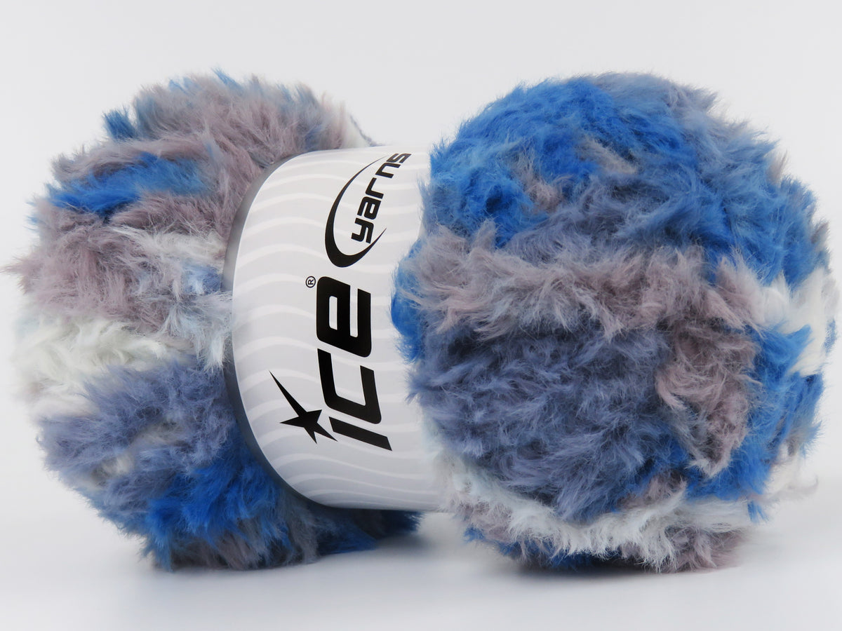Bunny Fur Multicolor Light Maroon, Blue Shades fnt2-83863