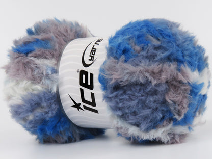 Bunny Fur Multicolor Light Maroon, Blue Shades fnt2-83863