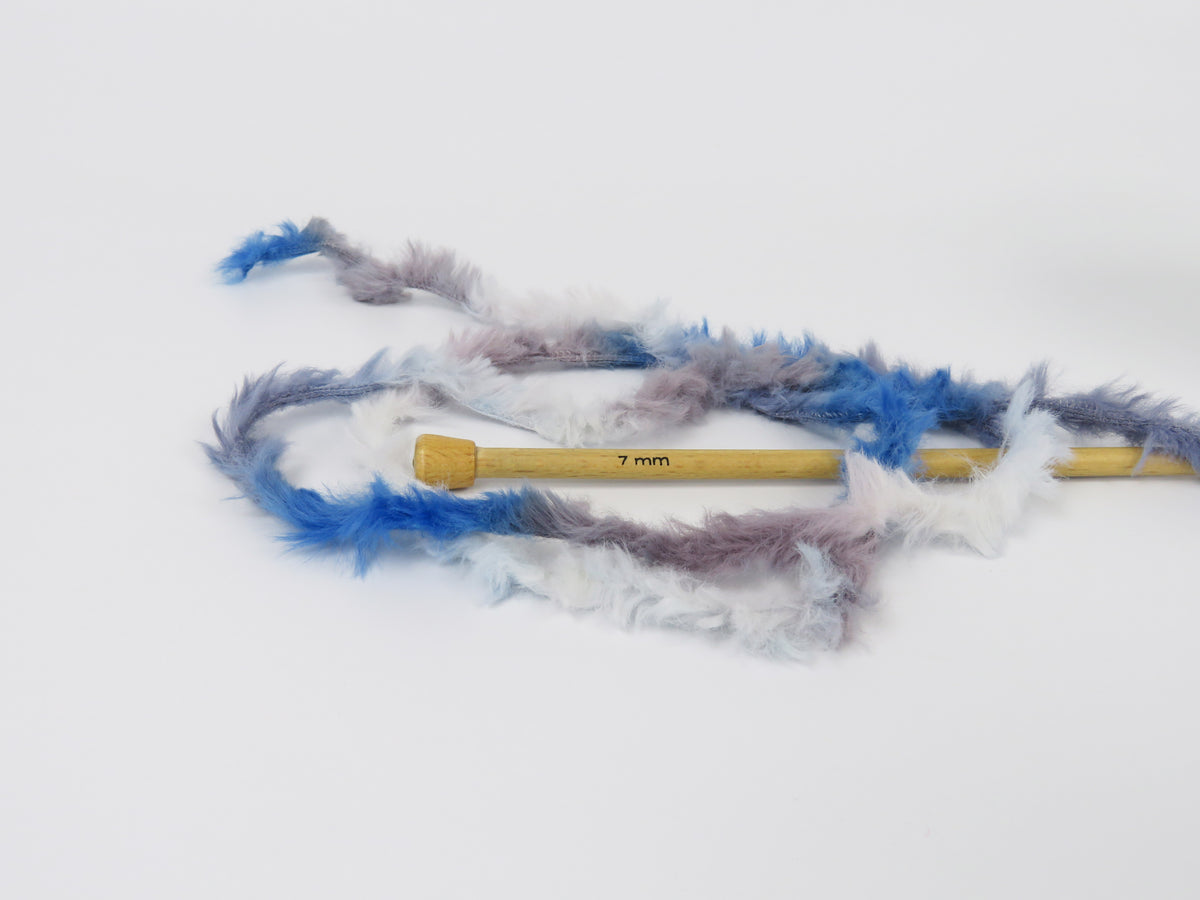 Bunny Fur Multicolor Light Maroon, Blue Shades fnt2-83863