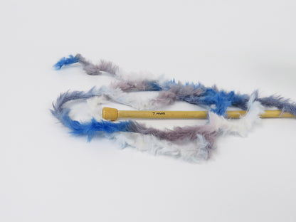 Bunny Fur Multicolor Light Maroon, Blue Shades fnt2-83863