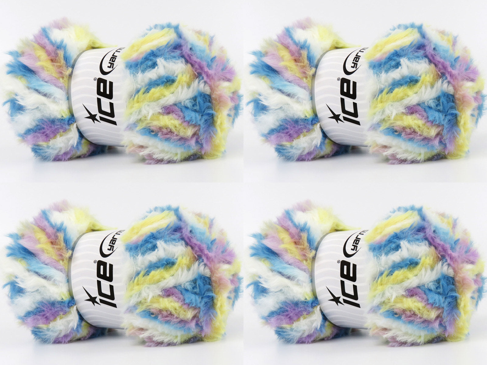 Bunny Fur Multicolor Yellow, Blue, Pink, Lilac, White fnt2-83864