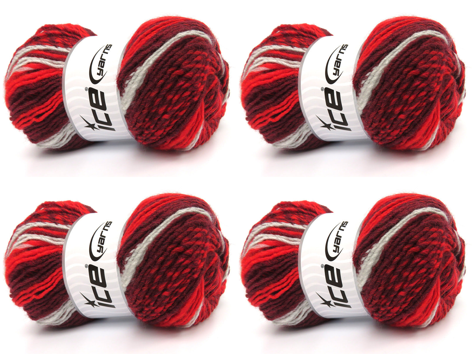 Anatolia Wool Cord Red, Burgundy, Light Grey fnt2-83961