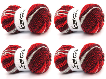 Anatolia Wool Cord Red, Burgundy, Light Grey fnt2-83961