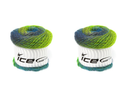 Cakes Magic Wool Green Shades, Turquoise, Grey fnt2-84053