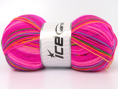 Sock Varicolor Pink Shades, Orange, Blue, Green, Lilac fnt2-84076