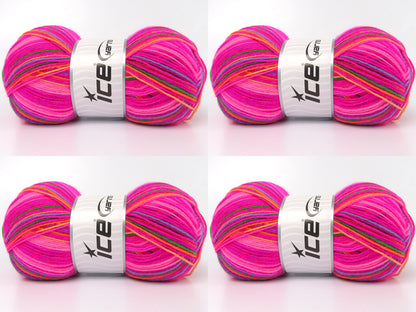 Sock Varicolor Pink Shades, Orange, Blue, Green, Lilac fnt2-84076