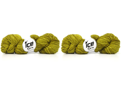 Hand Dyed Superwash Merino Olive Green Melange fnt2-84220