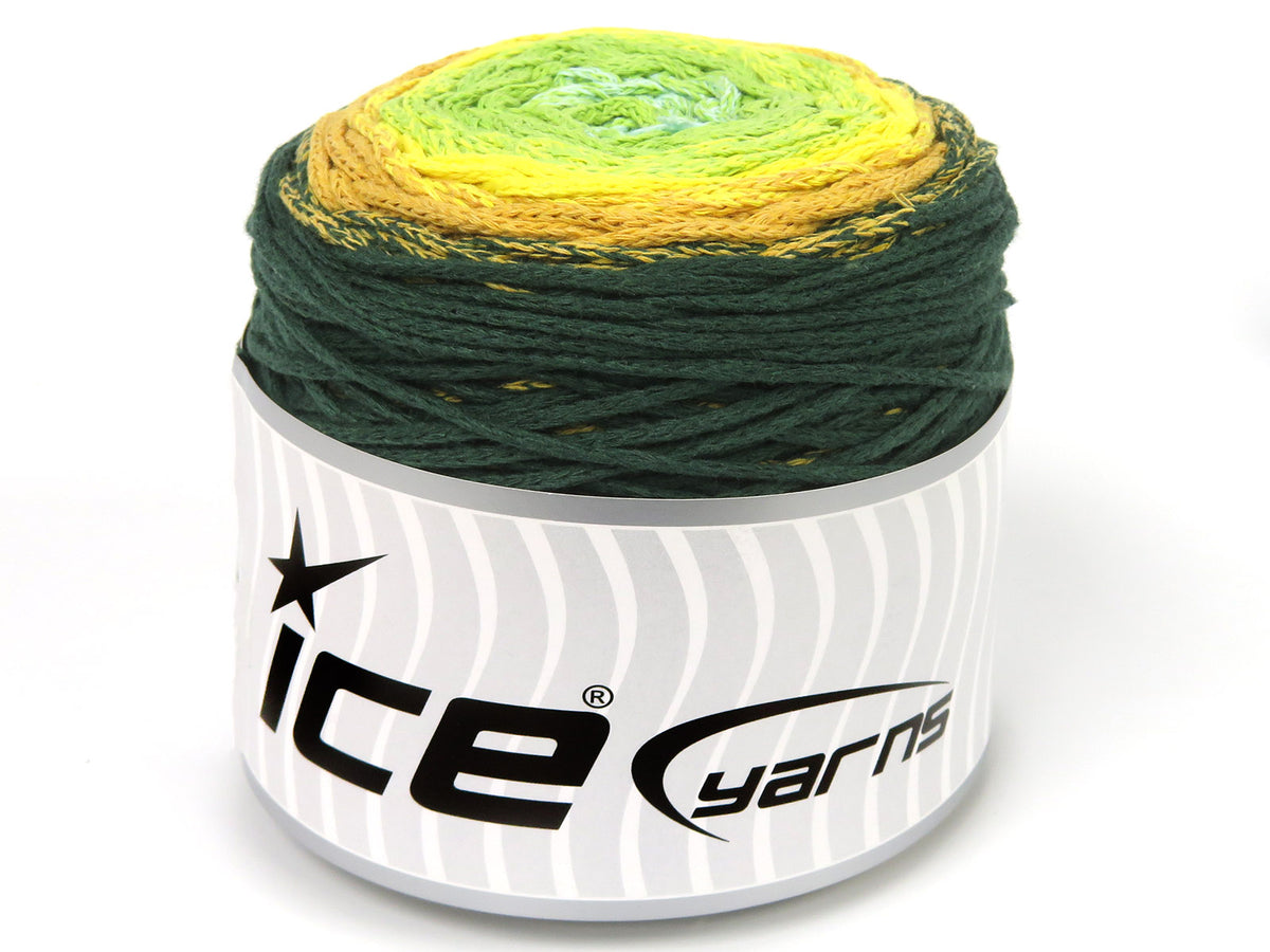 Cakes Macrame Cotton Magic Green Shades, Light Turquoise, Yellow Shades fnt2-84279