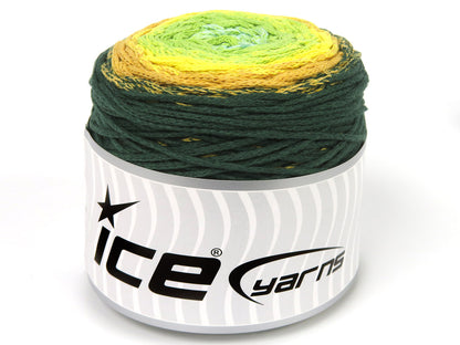 Cakes Macrame Cotton Magic Green Shades, Light Turquoise, Yellow Shades fnt2-84279