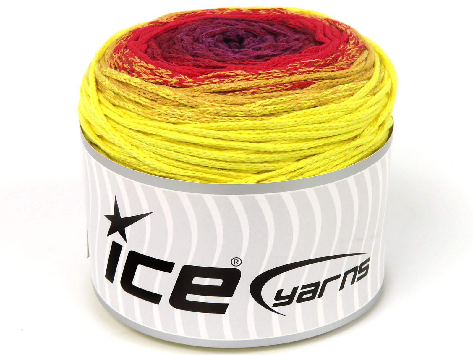 Cakes Macrame Cotton Magic Purple, Burgundy, Red, Yellow Shades fnt2-84280