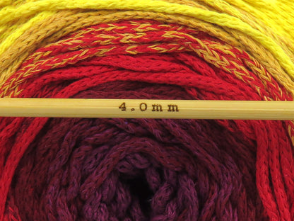Cakes Macrame Cotton Magic Purple, Burgundy, Red, Yellow Shades fnt2-84280
