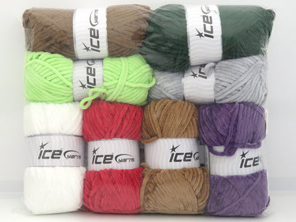Mixed Lot Multicolor Chenille Baby Yarns fnt2-84305
