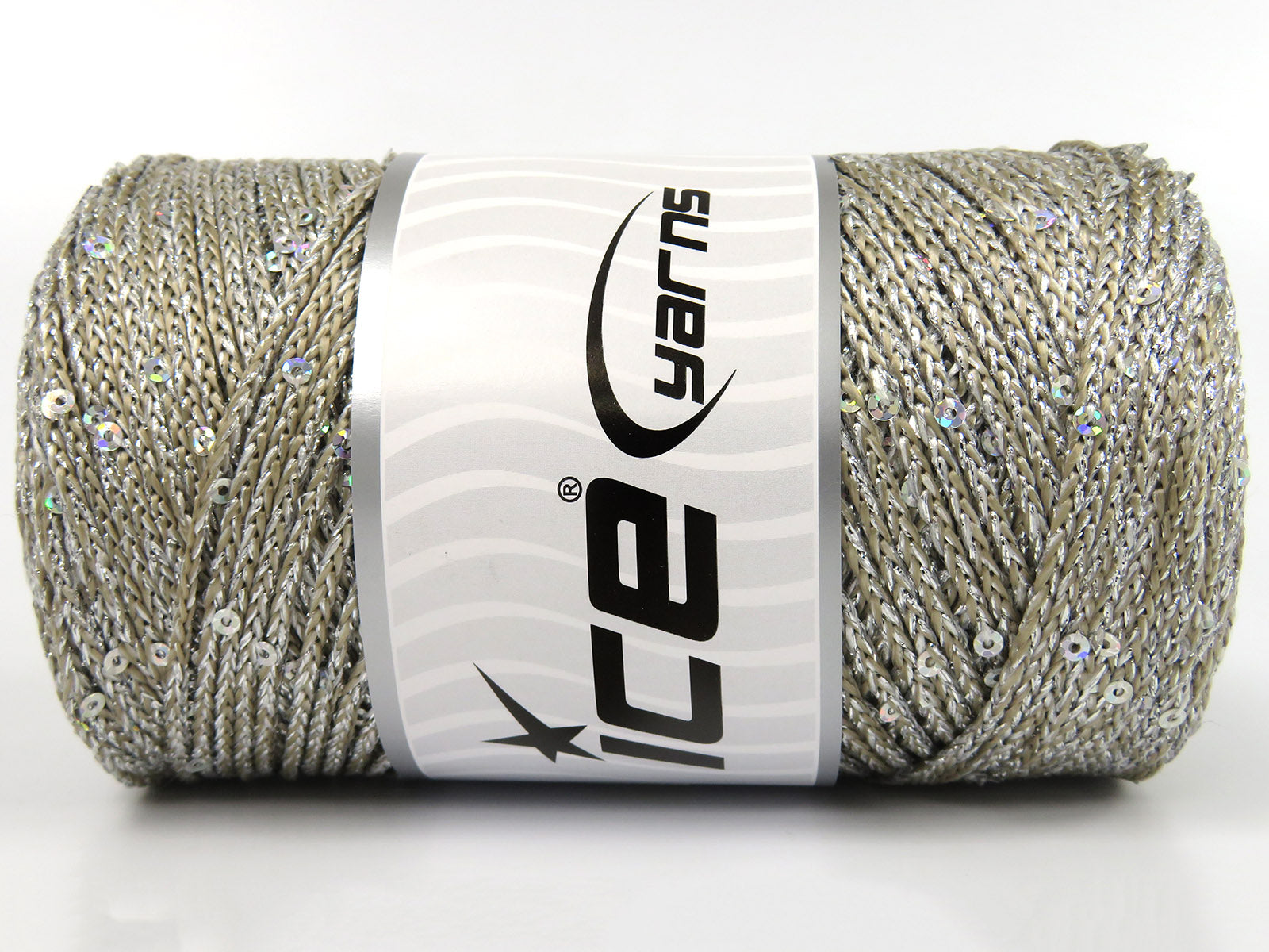 Macrame Glitz Paillette Silver, Grey, Camel  fnt2-84572