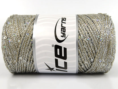 Macrame Glitz Paillette Silver, Grey, Camel  fnt2-84572