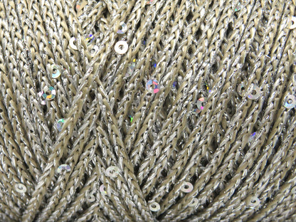 Macrame Glitz Paillette Silver, Grey, Camel  fnt2-84572